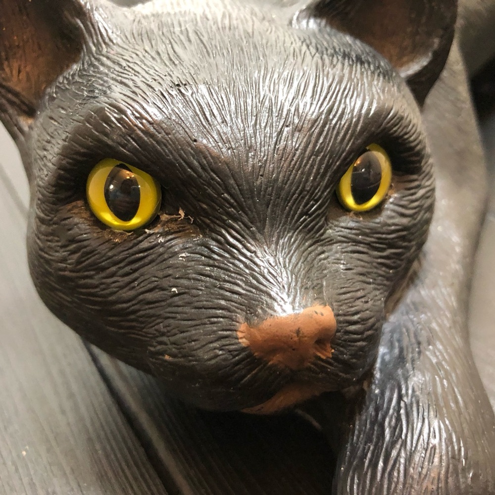 VINTAGE CHALK BLACK STALKING CAT UNIVERSAL STATUARY 1989 USA 912 - Picture 10 of 10
